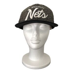 Brooklyn Nets Mitchell & Ness NBA Cap Snap Back Style BaseBall Black/Gray Tweed